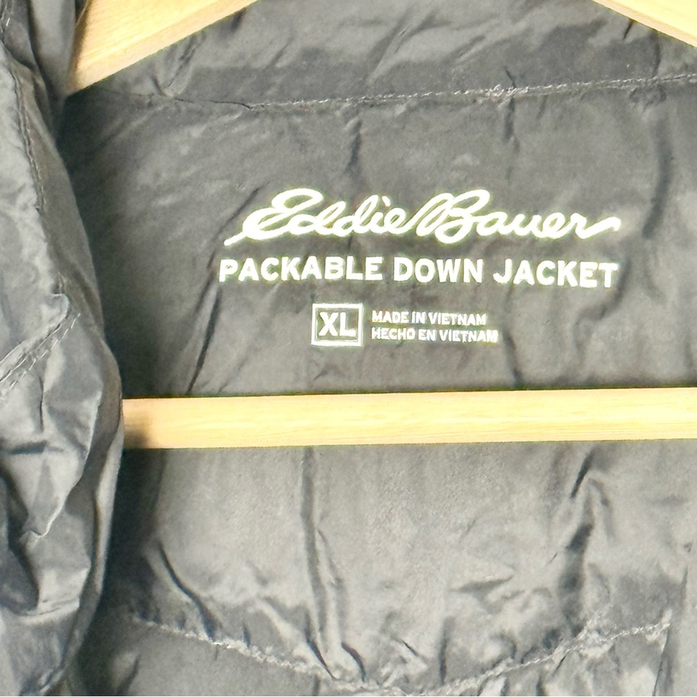 Eddie Bauer Down Packable Jacket Black Stormrepel… - image 4